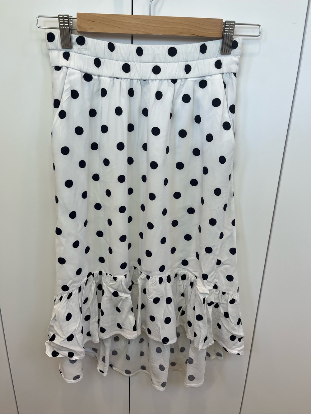 Jcrew Pull On Midi Skirt Polka Dots Size XXS